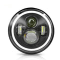 7-inch RGB angel eye LED work light with aluminium housing, 50W LED source, and 12-36V rating