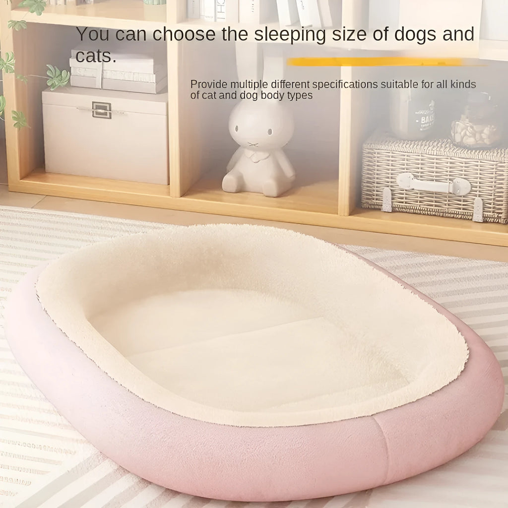 Grey thickened fabric indoor dog kennel with roof and removable plush cushion for small pet