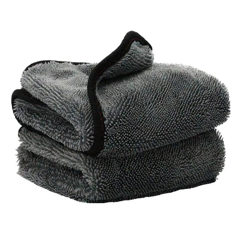 Grey microfiber car wash towel measuring 40x40cm for automotive cleaning and drying
