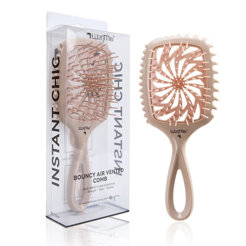Original Design Whirlwind Hollow Hairdressing Comb over 20cm in dark purple on white background