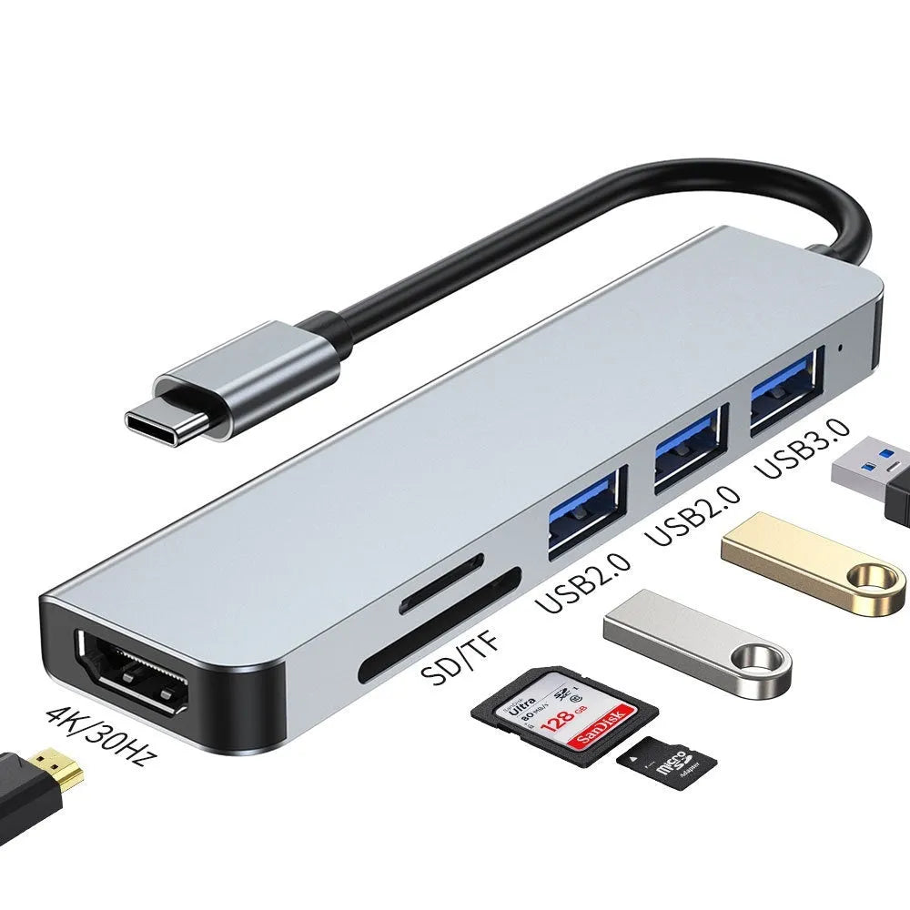 Portable USB-C expansion dock for notebook and tablet with compact 13.5cm design