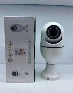 Wireless bulb security camera with full colour night vision and 1080p HD capture in plastic and metal housing