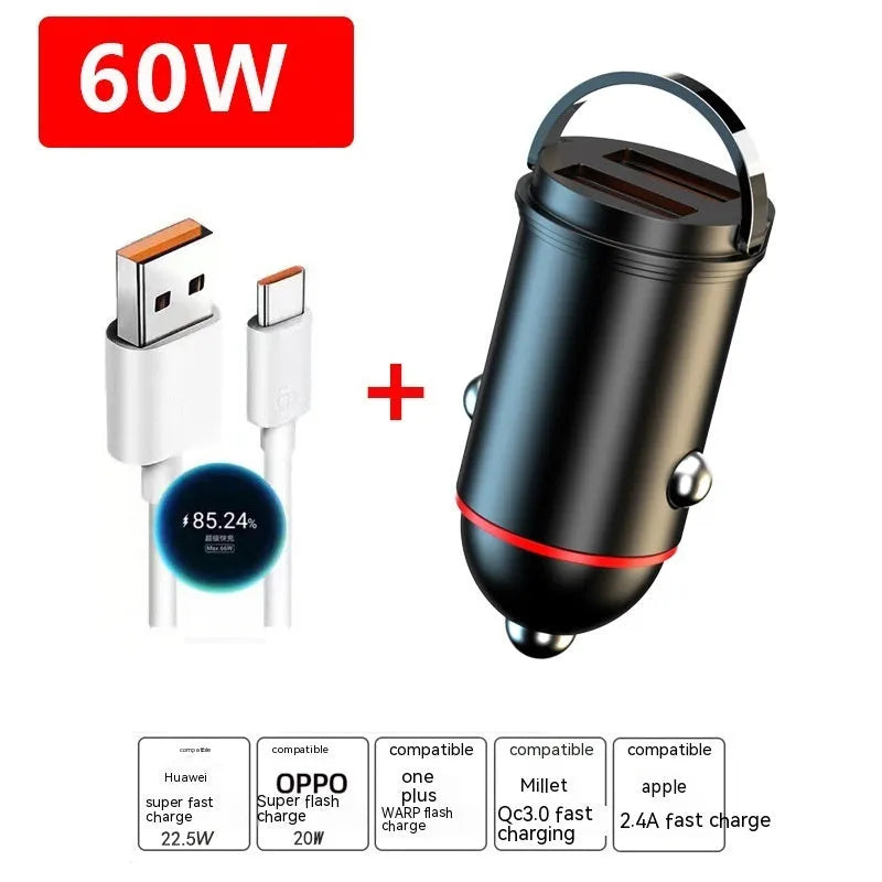 Black 200W car charger with USB ports for multiple device charging
