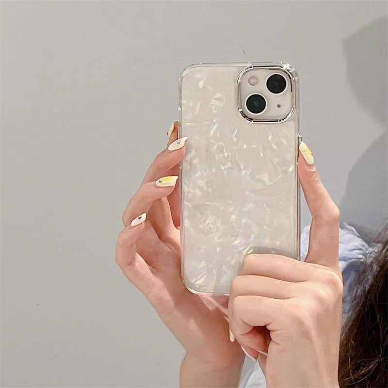 Super Fairy Dream Shell Pattern TPU phone case for iPhone in white with fantasy shell design
