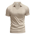 Men's casual V-neck short sleeve cotton blend tee in loose fit summer design