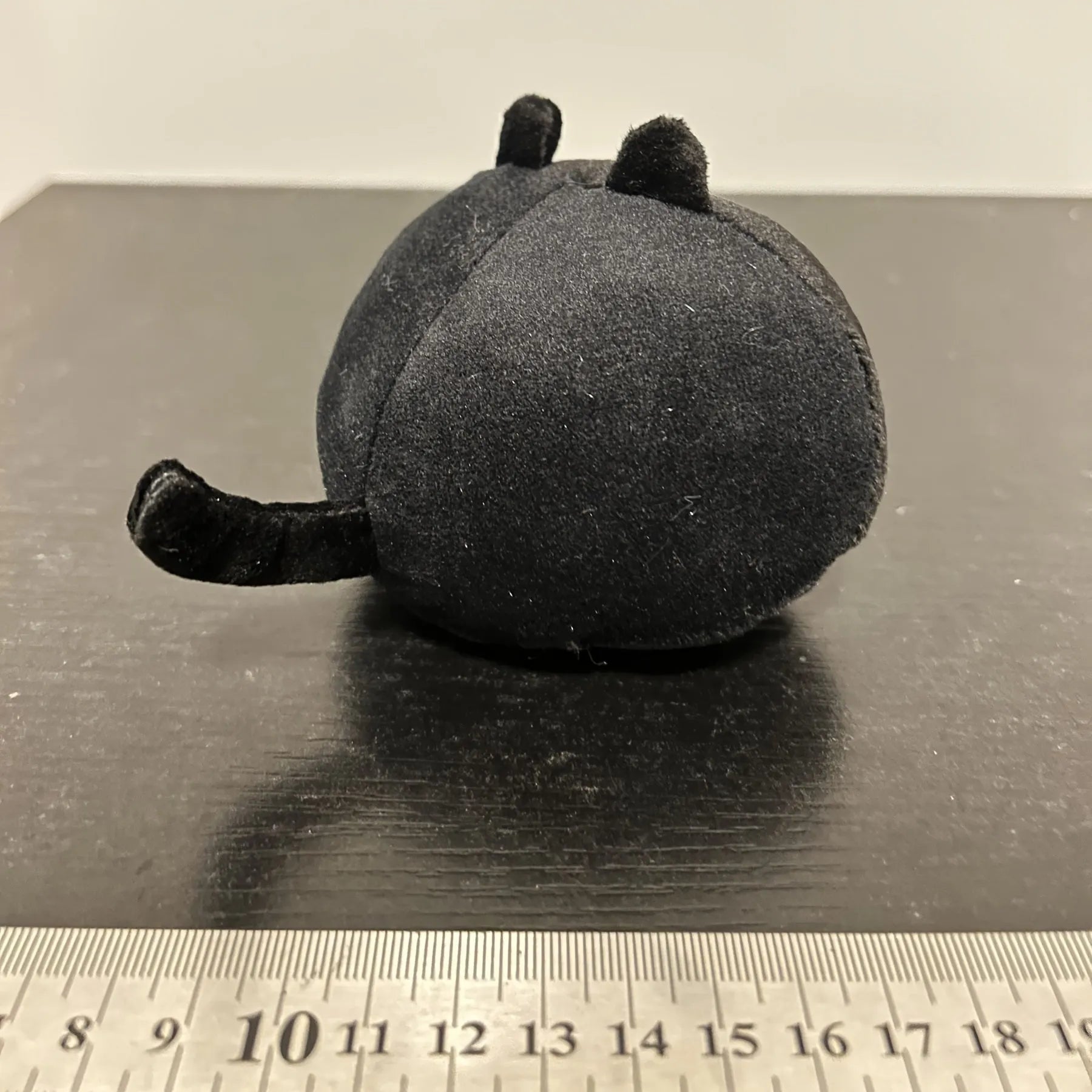 Fluffy black cat plush toy stuffed animal cushion measuring 50 cm length