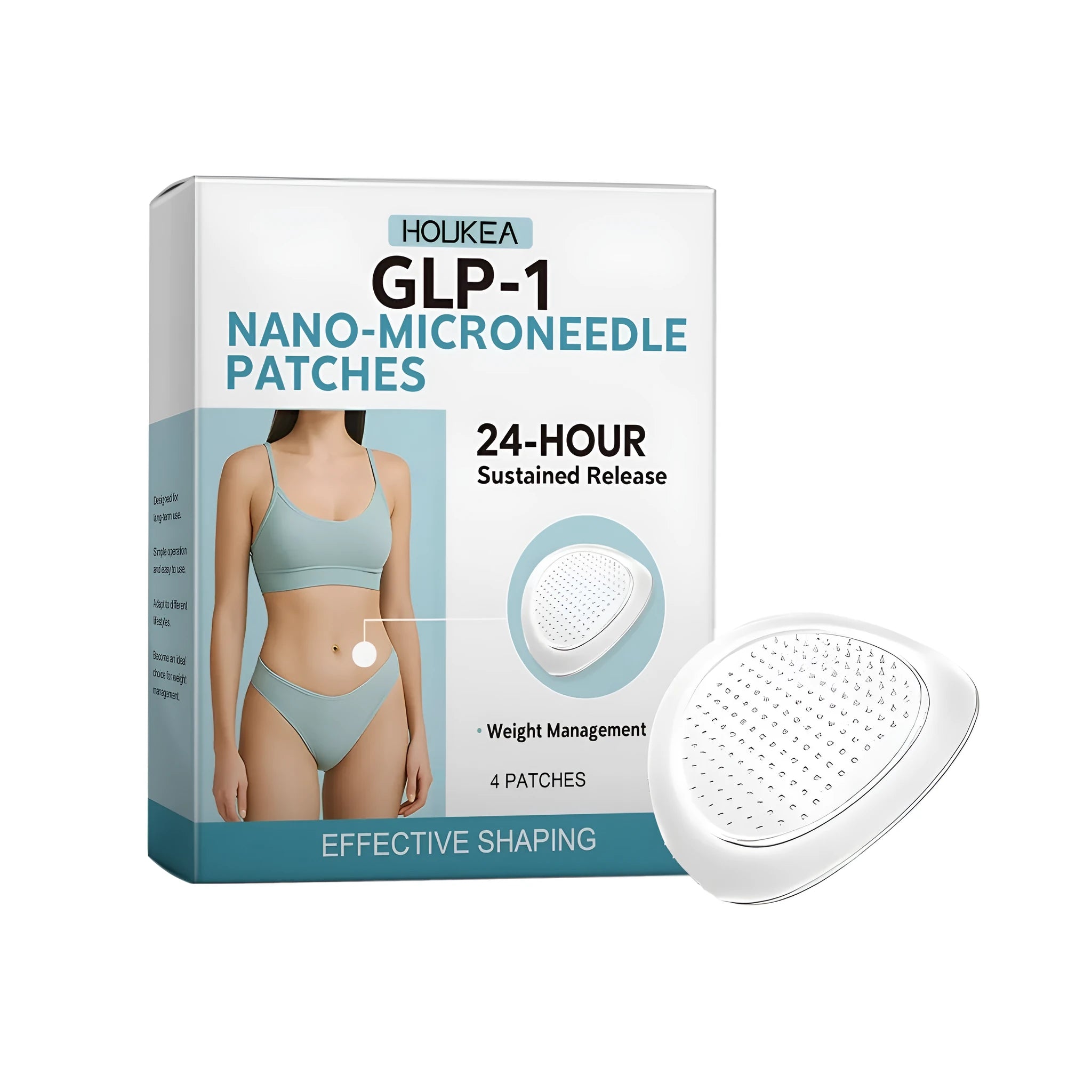 Four nano-microneedle skincare patches in an open pack.