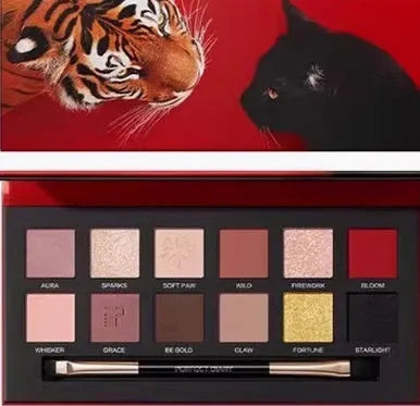 Explorer twelve-colour animal eyeshadow palette showing twelve different colour pans