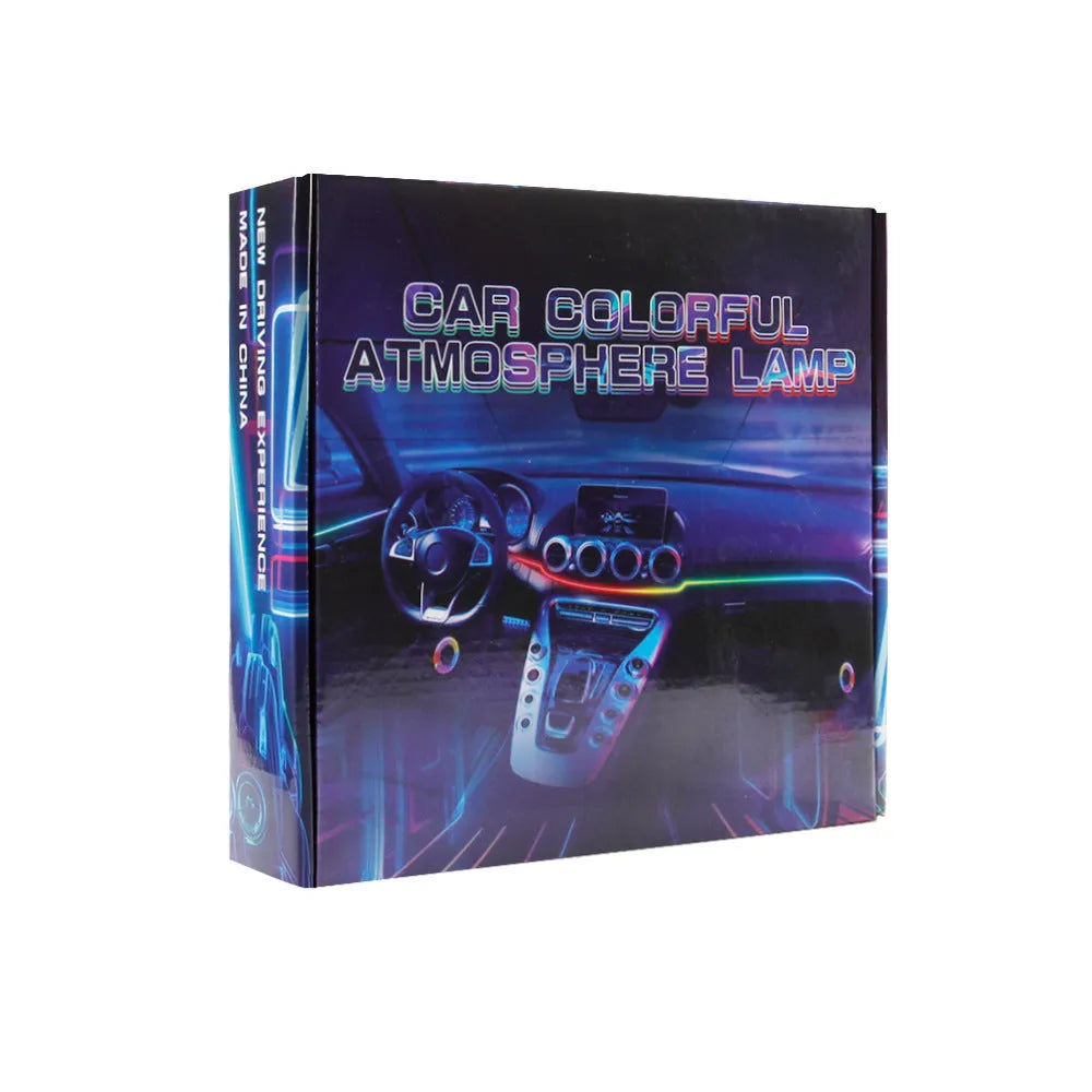 Hidden LED streamer 18in1 dynamic car ambience light with clear acrylic bar in a vehicle interior