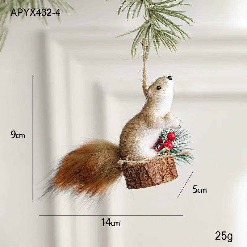 Foam squirrel pendant Christmas tree decoration in cartoon style, one of nine available poses