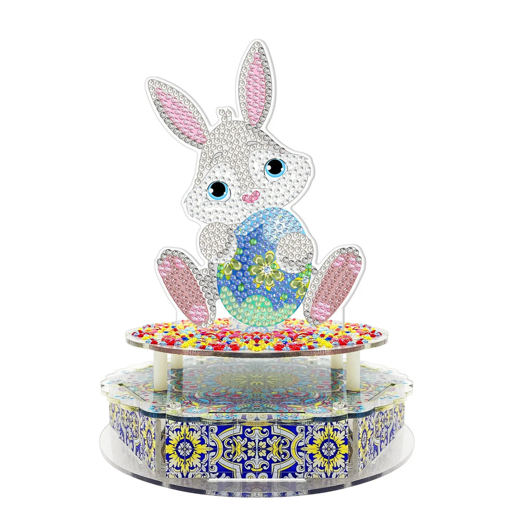 DIY diamond painting music box kit with LED lights and musical movement for Halloween and Easter decoration
