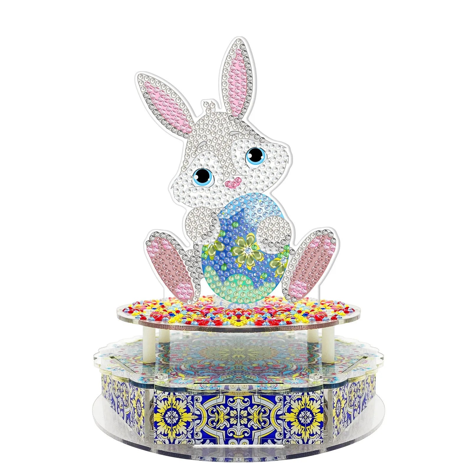 DIY diamond painting music box kit with LED lights and musical movement for Halloween and Easter decoration
