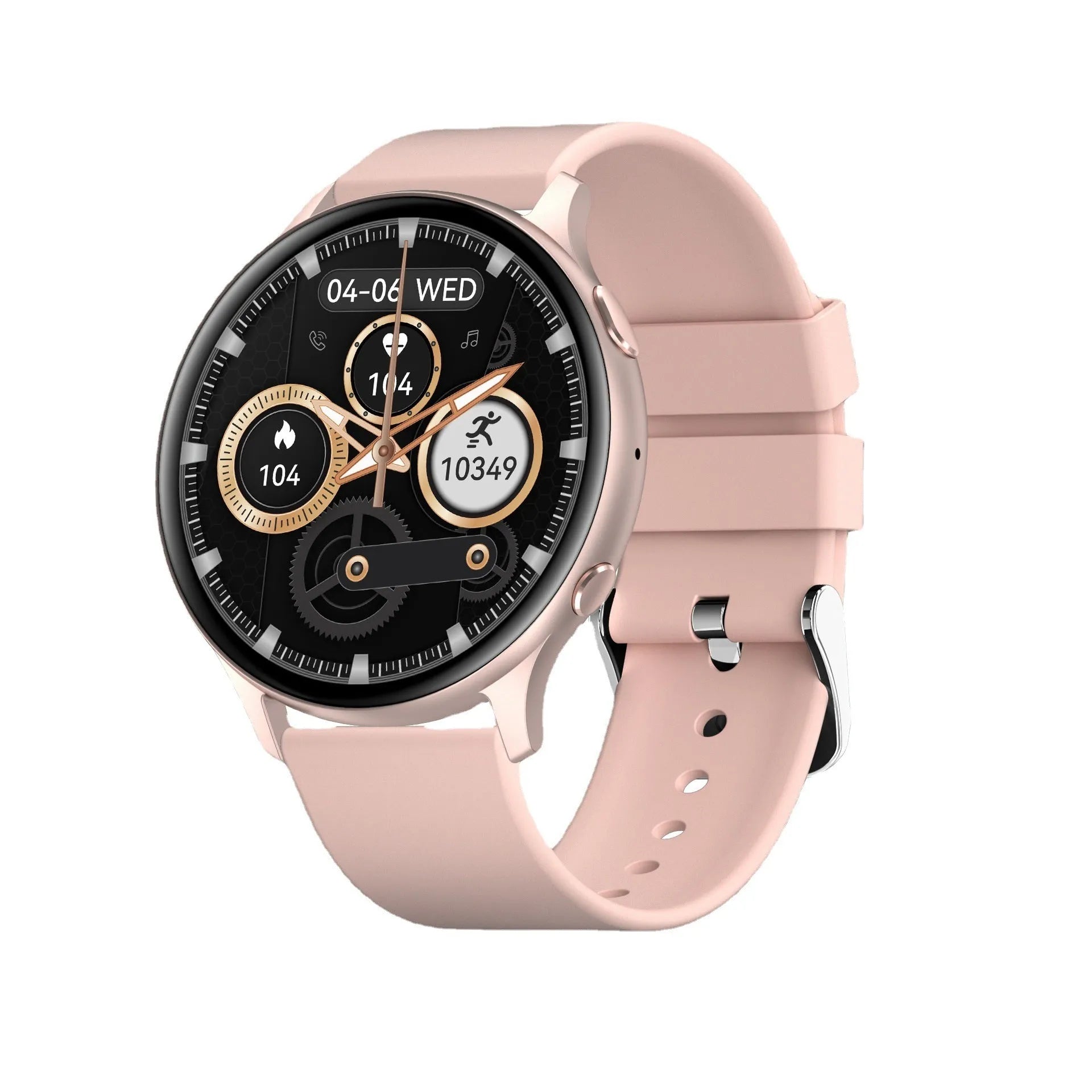 Smart Bluetooth call heart rate blood oxygen sleep monitoring smartwatch with 1.32 inch TFT screen and black silicone strap