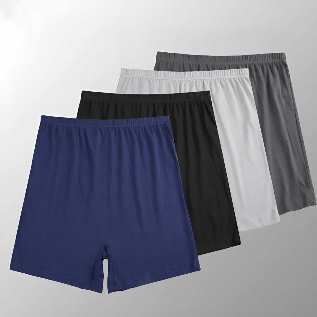 Solid colour men's modal boxer shorts with high waist design in five colour options