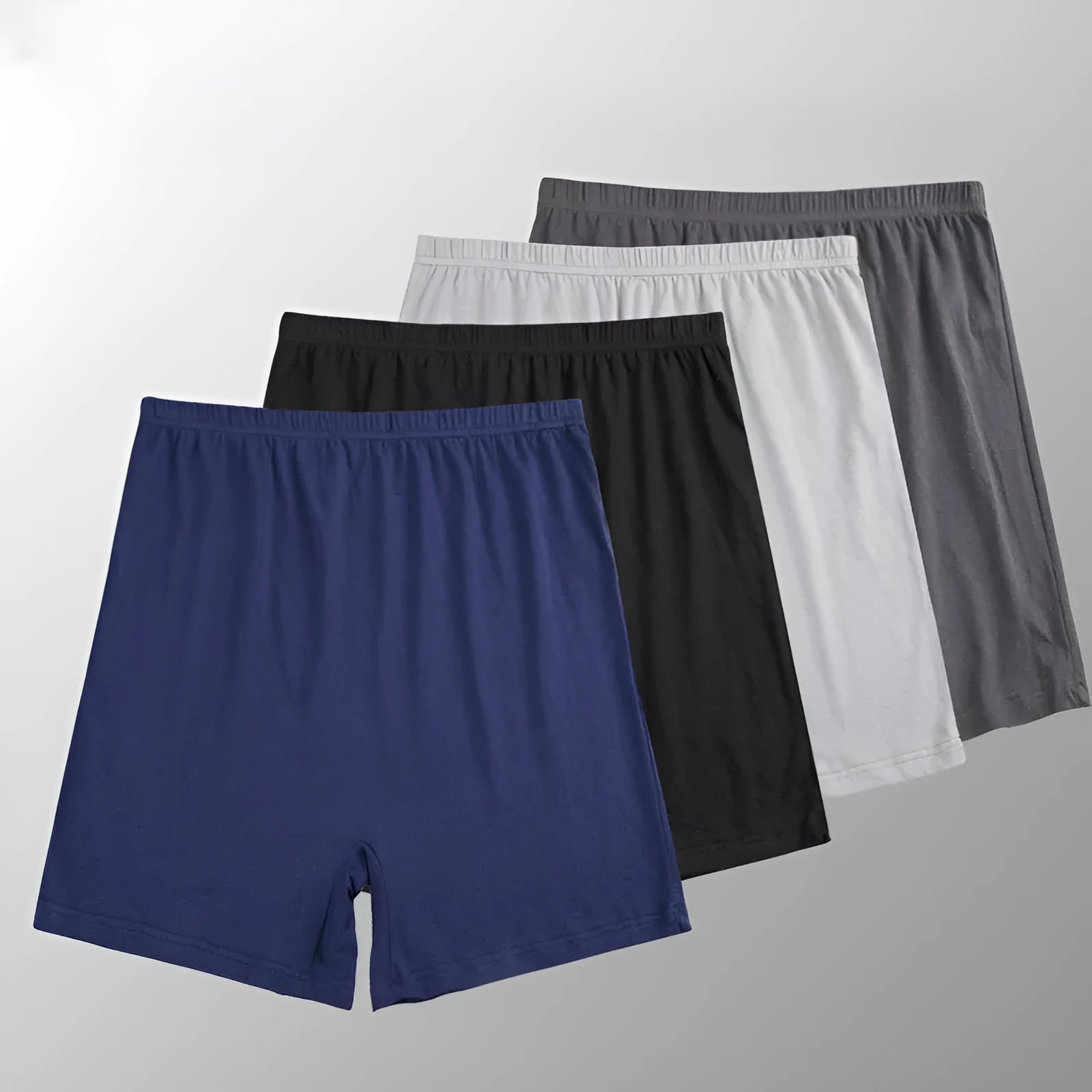 Solid colour men's modal boxer shorts with high waist design in five colour options