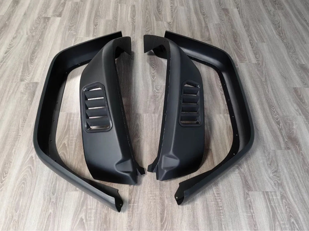 Black plastic car wheel arch set of four for universal fit on automobiles