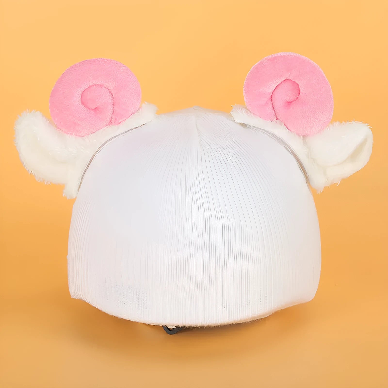 Child's plush cartoon character helmet cover and hat set in soft fabric, shown in medium size.