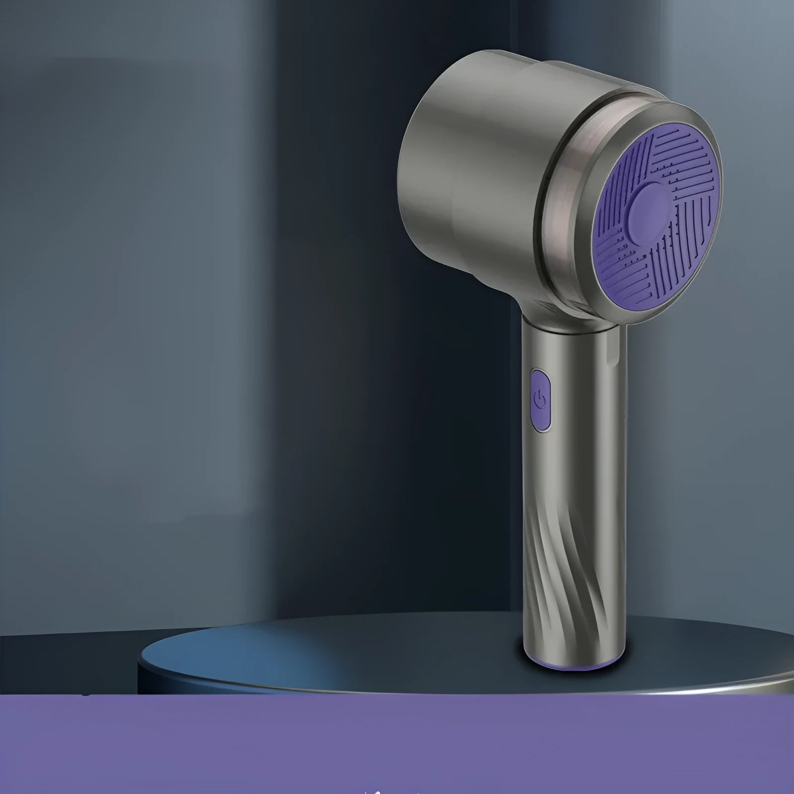 Blue purple electric hairball trimmer with suction for clothes, USB powered, 8.8x7.4x20cm