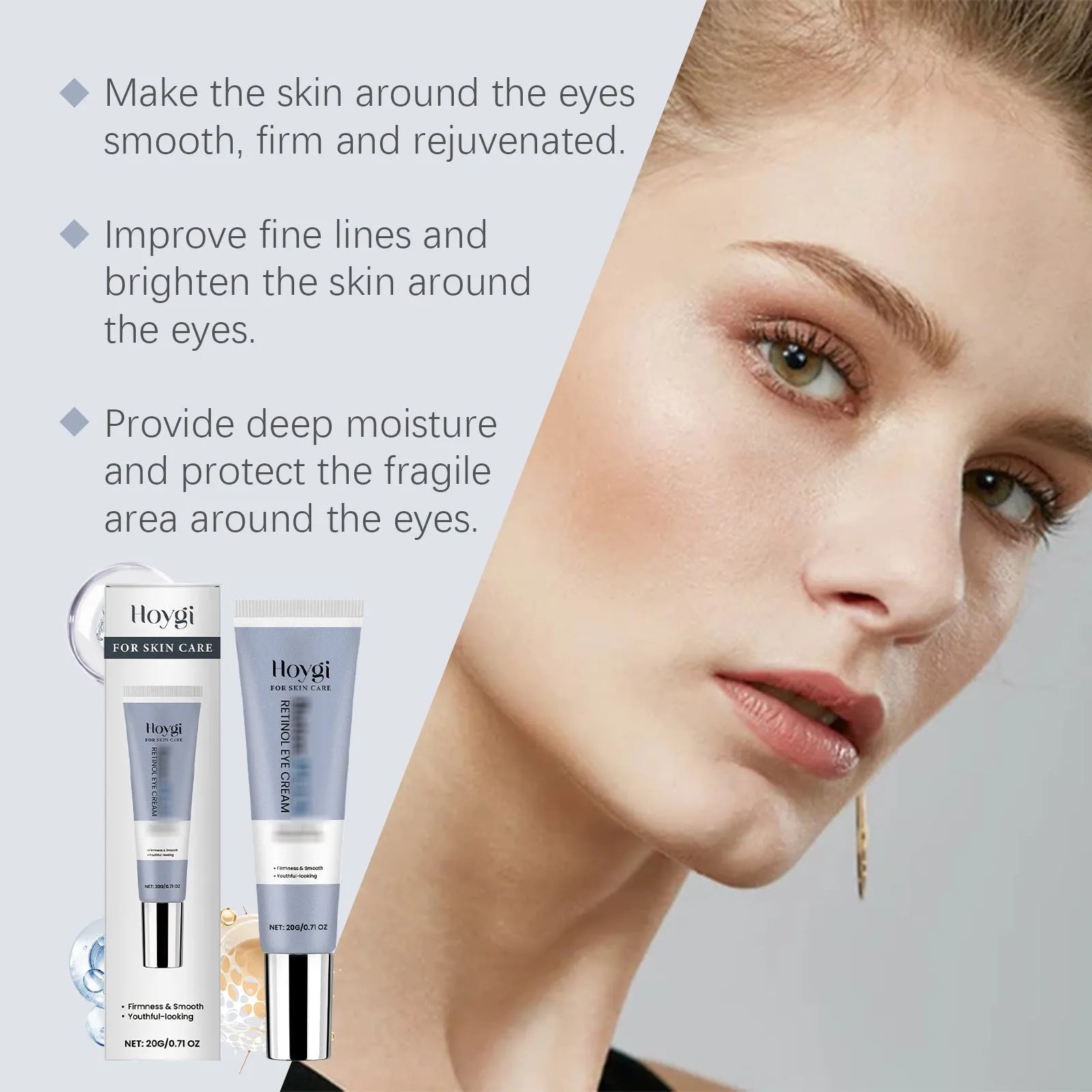 20g retinol eye cream tube for dark circles and puffiness treatment