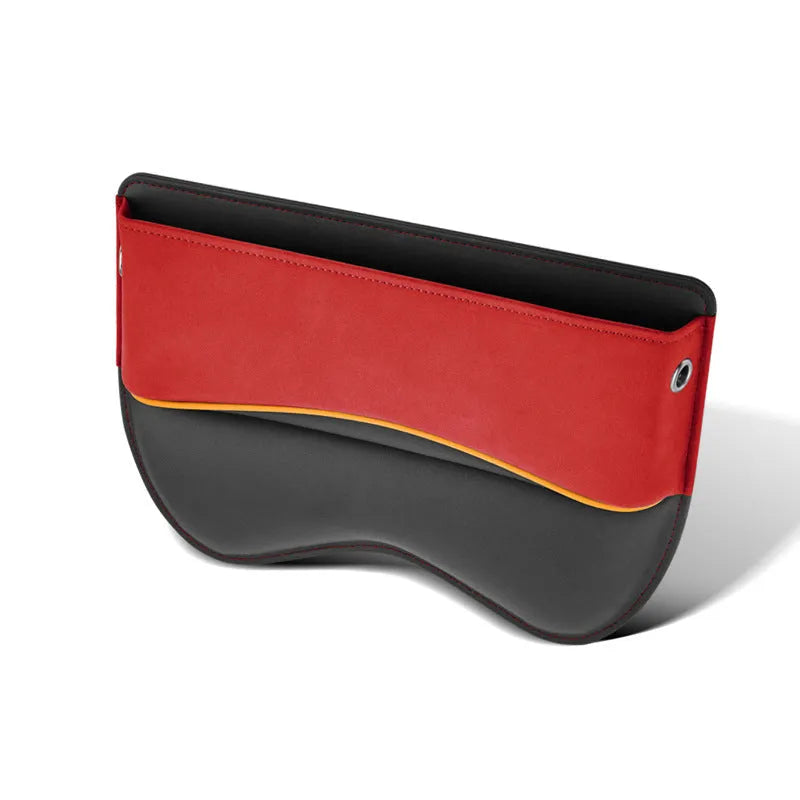 Leather car seat storage box in a choice of five suede-matching colours.