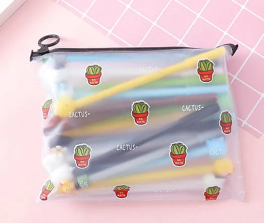 Marvel cartoon character 0.5mm black gel pens in a pack of 20 with a blue plastic storage case.