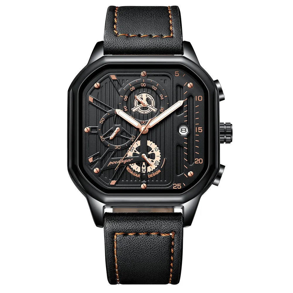 Men's belt-style quartz watch with 8mm thickness in multiple colour combinations