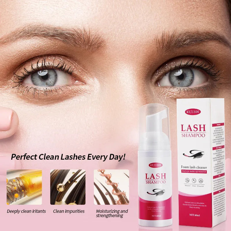 LASH SHAMPOO Mousse Eyelash Cleaning Solution 60ml bottle