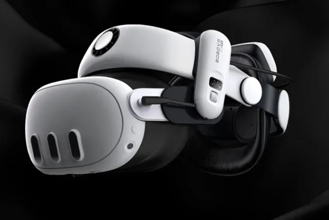 Multi-angle adjustable VR glasses head wear with ABS and sponge construction, battery included.