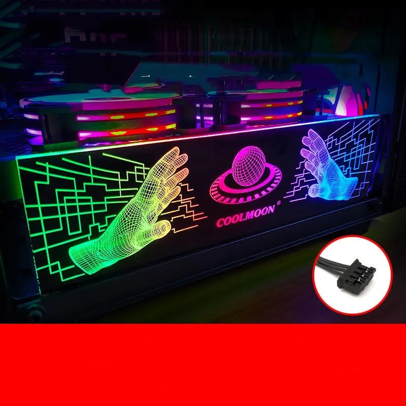 RGB graphics card bracket 250x52mm transverse mounted LED light bar PC case decoration support
