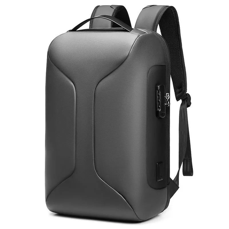 Men's large capacity business travel backpack in Oxford cloth solid colour with air pillow belt