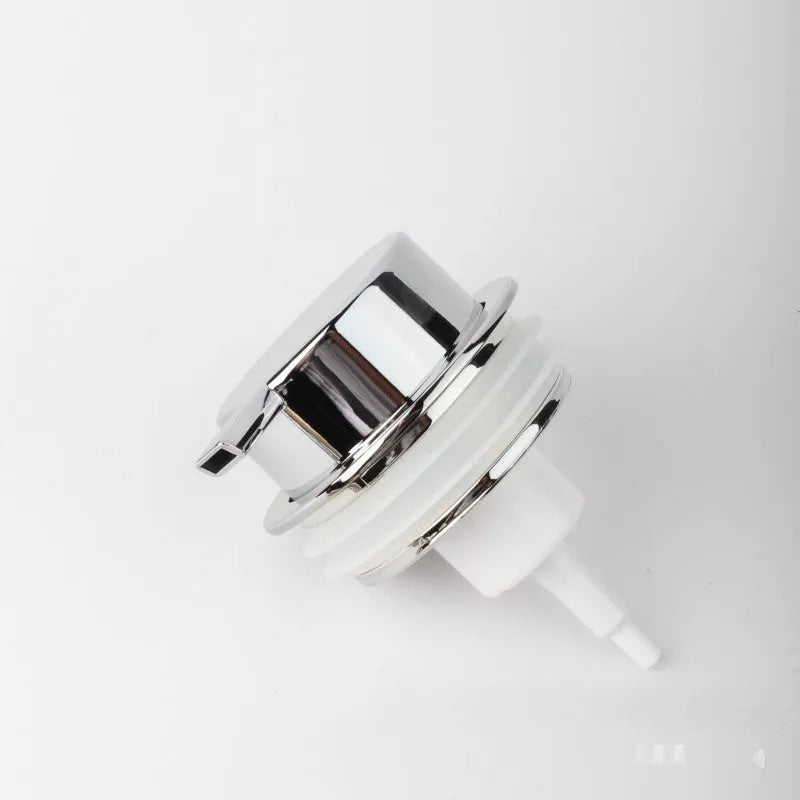 ABS plastic foam pump dispenser for facial cleansers with large pump head in metallic finish