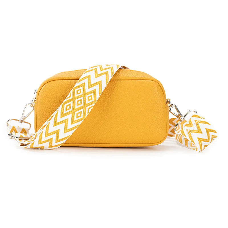 Soft PU one-shoulder crossbody bag for women in a horizontal square shape, showing colour options.