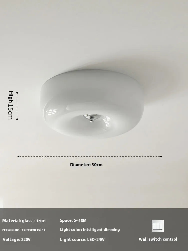 Antique style cream coloured bedroom ceiling lamp with three-colour light adjustment.