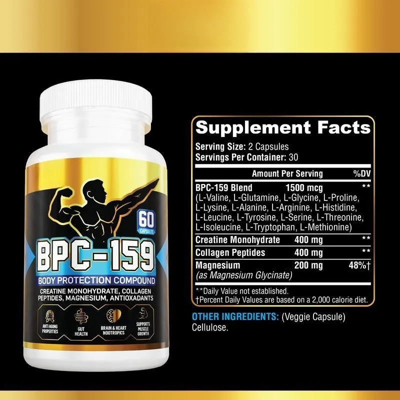 Bottle of dietary supplement capsules for energy support and daily wellness