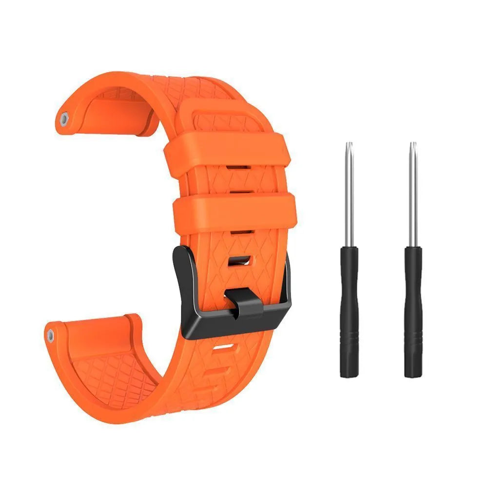 Jiaming 26mm stainless steel buckle silicone watch strap in eight colour options