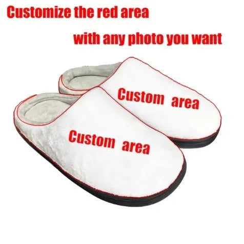Pattern printed cotton flannel slippers with TPR sole shown in available sizes