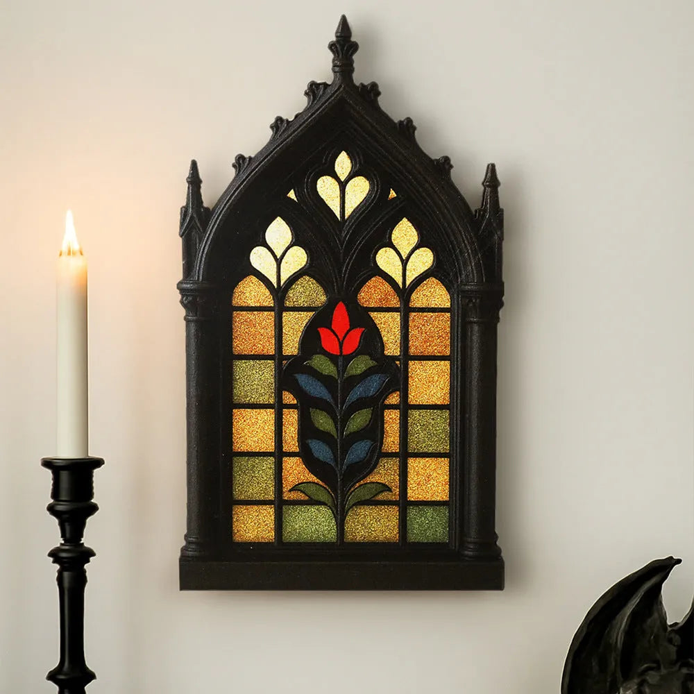 Black wooden Gothic style door frame storage rack wall mounted pendant decoration