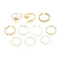 Gold colour openwork flower ring with detailed floral design and glossy electroplated finish