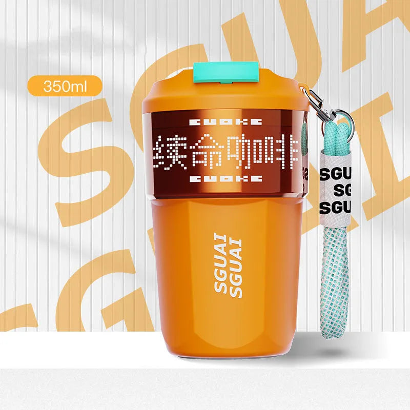316 stainless steel portable coffee cup with 50ml capacity in Japanese style, showing colour options.