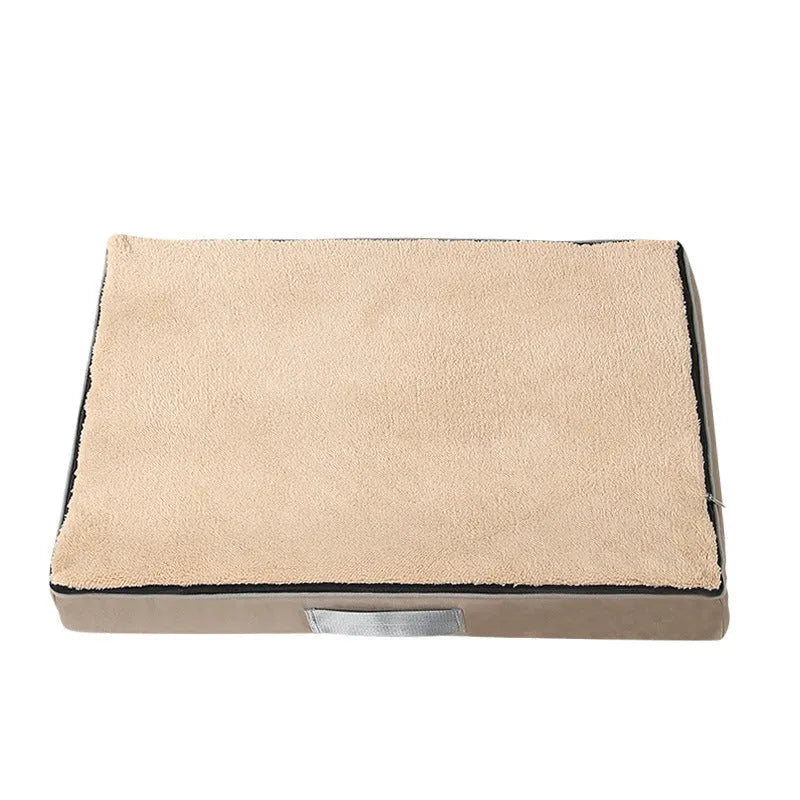 Brown removable washable memory sponge dog mat showing 10cm thickness