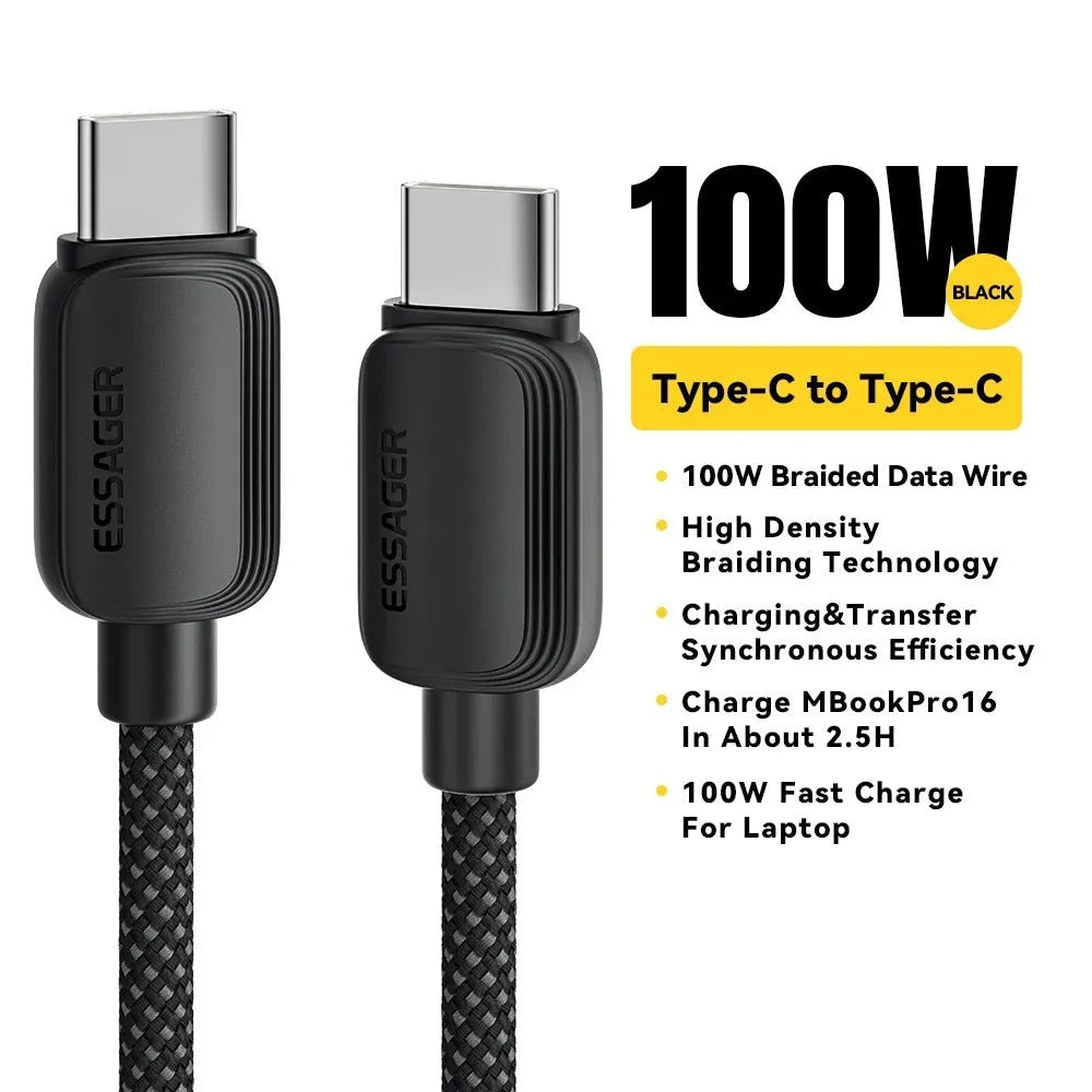 Weilan C-L29W PD fast charging data cable with Lightning and Type-C connectors, TPE material, black colour