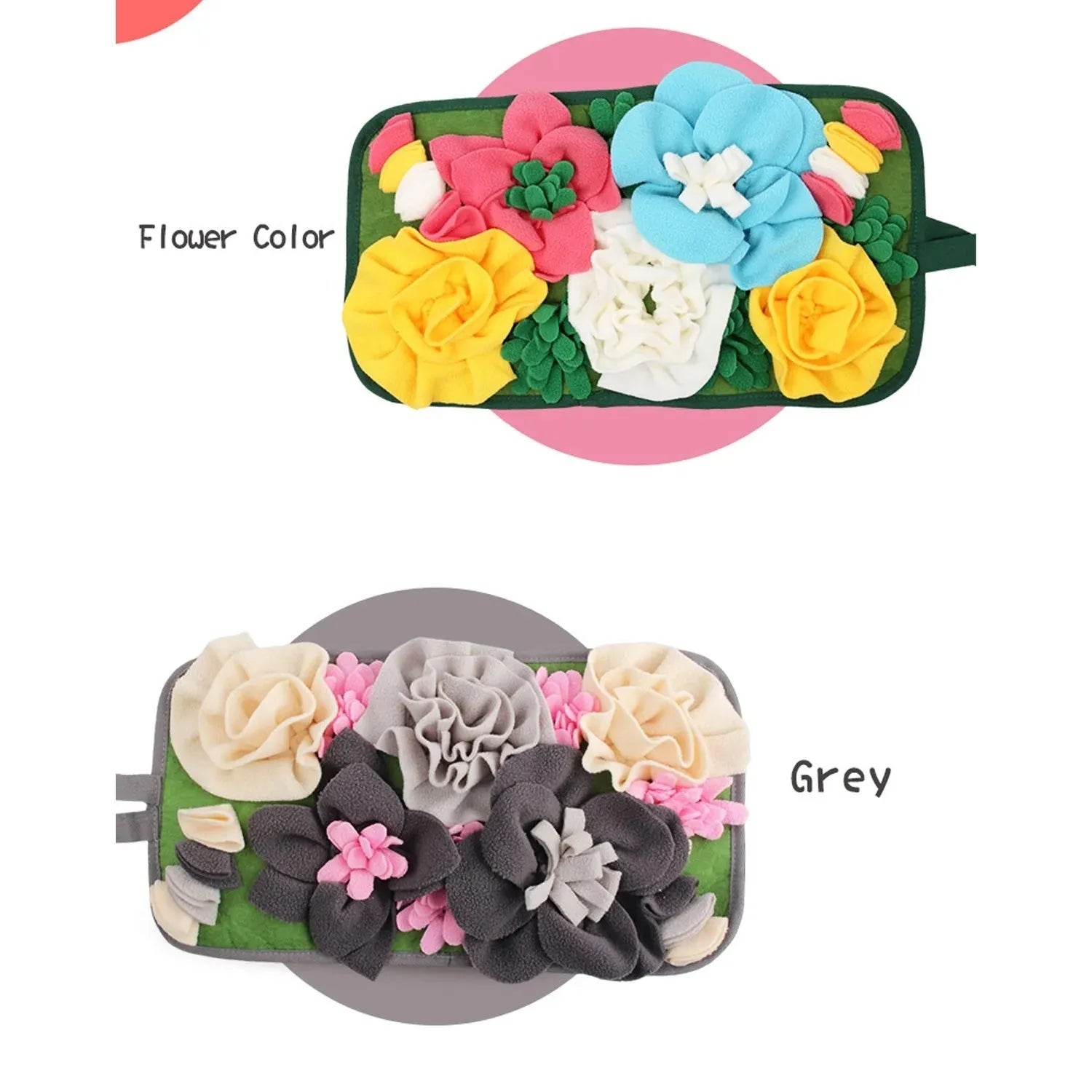 Grey square pet foraging mat with Totoro design for rabbits and guinea pigs.