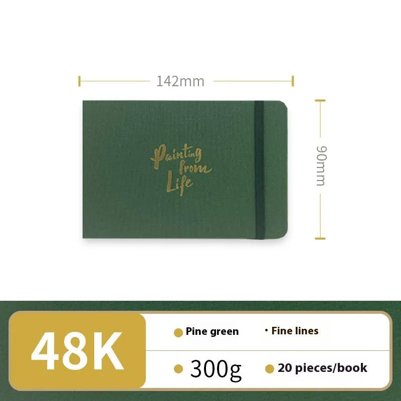 Feiluniao handmade fabric watercolour notebook with cotton paper, 185mm long, shown in a cover design option.
