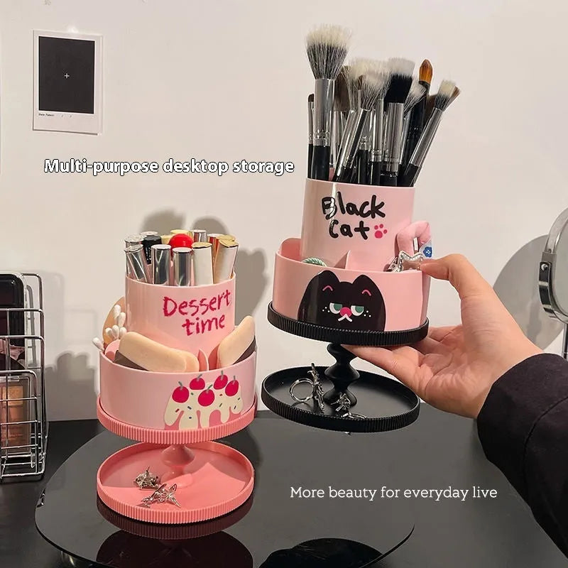 Rotating cosmetic brush storage barrel in Japanese style with 18L capacity and multiple colour options