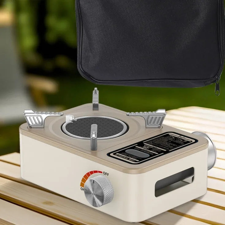White stainless steel portable infrared gas stove for outdoor windproof cooking