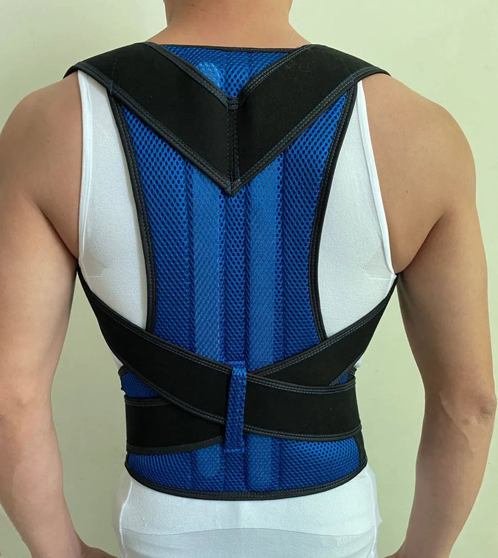 Adjustable spine posture correction belt in black for men and women spandex lycra back support