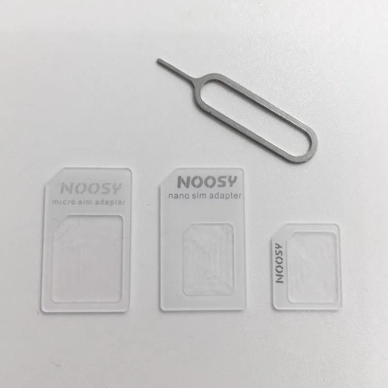 SIM Restore four-in-one adapter set with Nano to Micro and Standard converters plus SIM card ejector pin