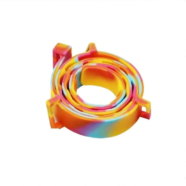Rainbow plastic flea preventing collar for cats and dogs in 38cm and 62cm sizes