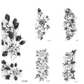Plain flower tattoo sticker with geometry pattern using water transfer printing in multiple style options