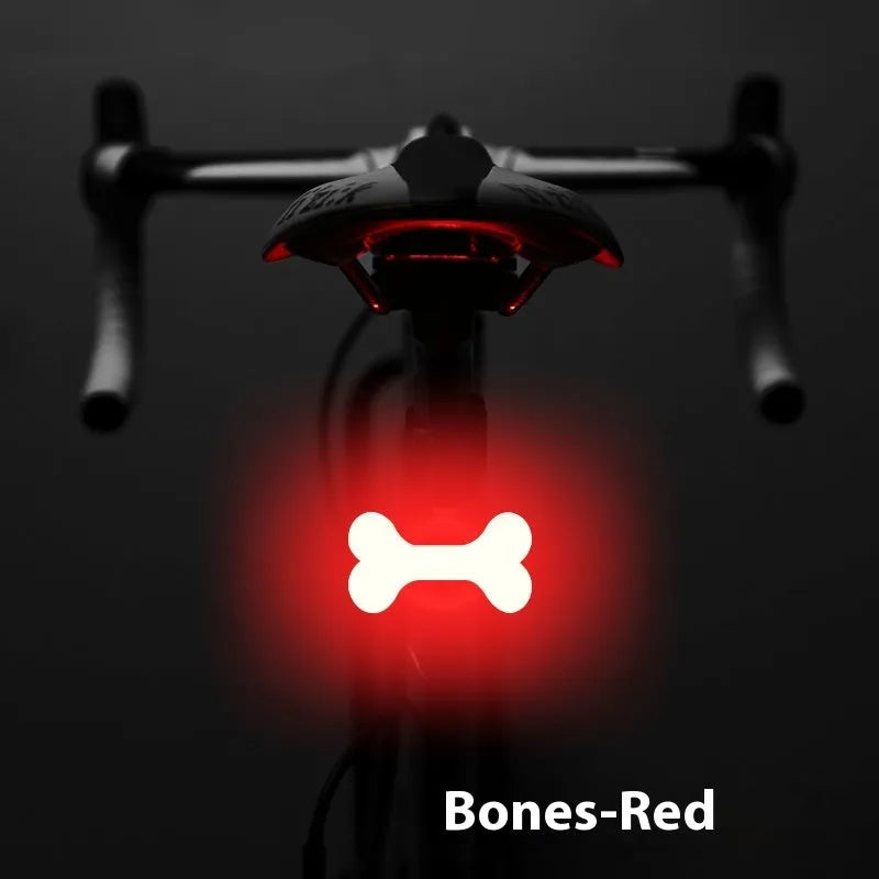 USB rechargeable bicycle taillight with flowing red light mode and creative shape